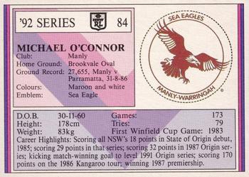 1992 Regina NSW Rugby League #84 Michael O'Connor Back